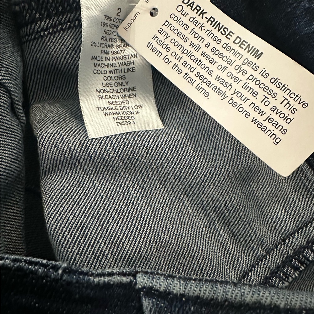 JCPenney Dark Blue Buttoned Flare Jeans - Picture 8 of 9
